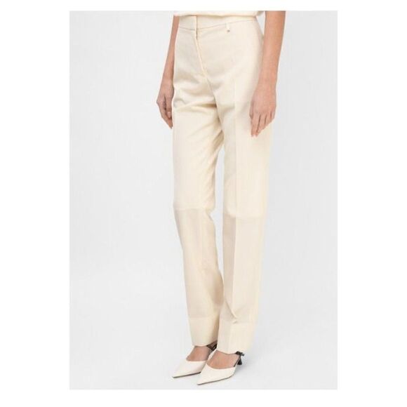 Givenchy Womens High-Waisted Slim-Fit Trousers Pants Clay Ecru FR 42 US 10 L NWT - Picture 1 of 11